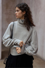 Relaxed Batwing Turtleneck Sweater