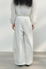 Lace-Up Wide-Leg Slacks