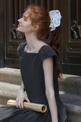 Square Neck Small Fly Sleeve Casual Dress