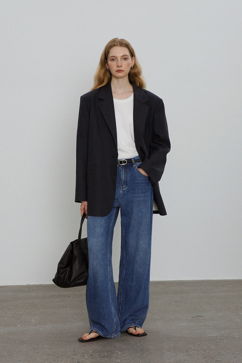Structured Shoulder Pad Blazer