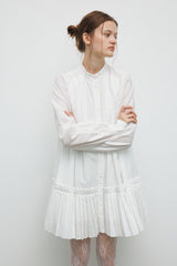 Sheer Pleated Midi Cardigan Dress