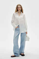 Slouchy Embroidered Pocket Shirt