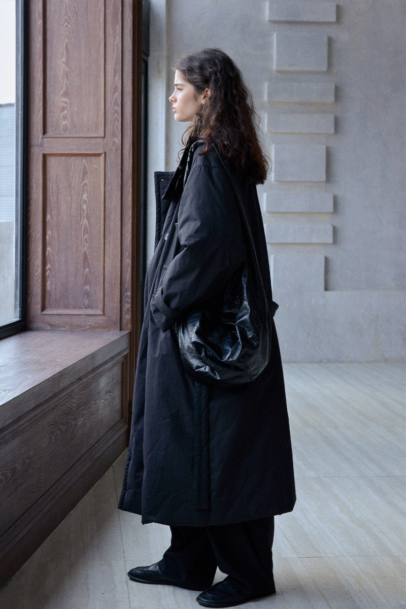 Double-Breasted Padded Long Coat