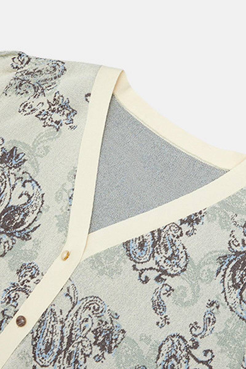 Retro Jacquard Knitted Cardigan