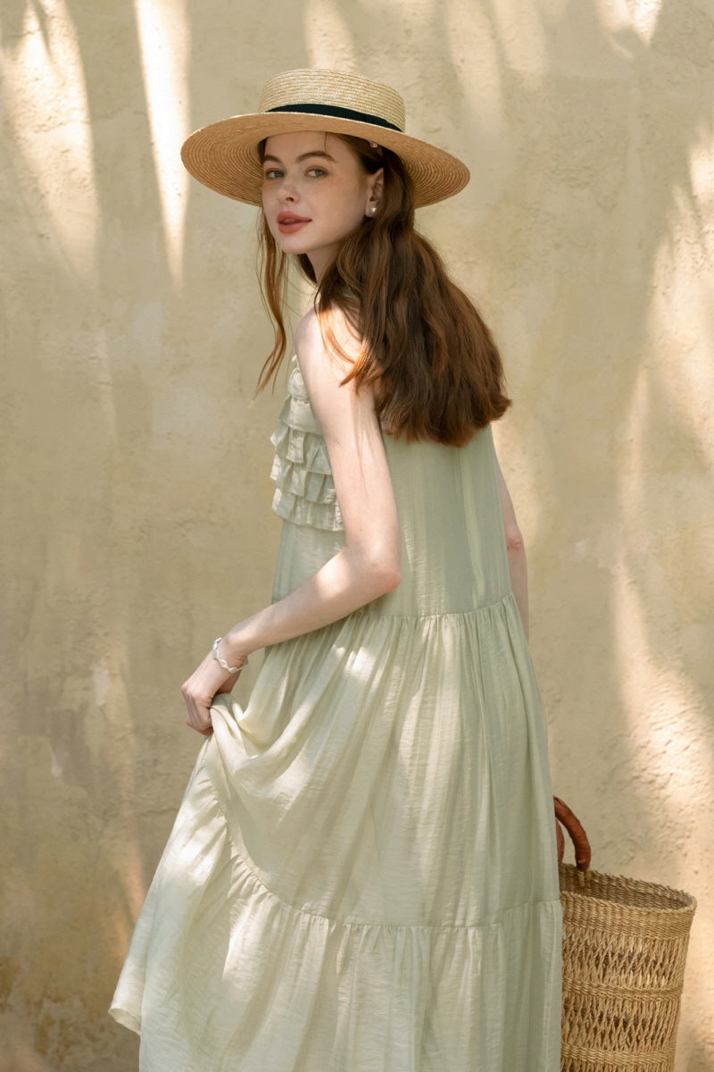 Muccal Edge V-Neck Heavy Industry Sleeveless Cake Dress