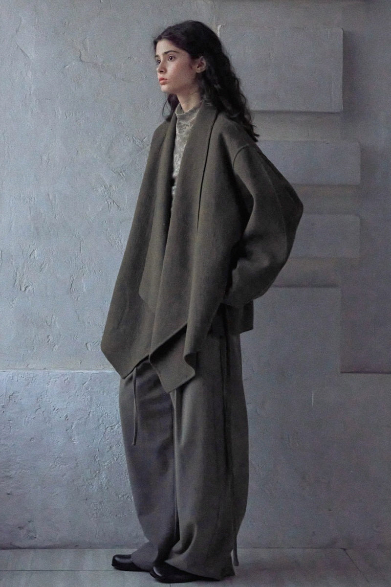 Reversible Tweed Long Coat