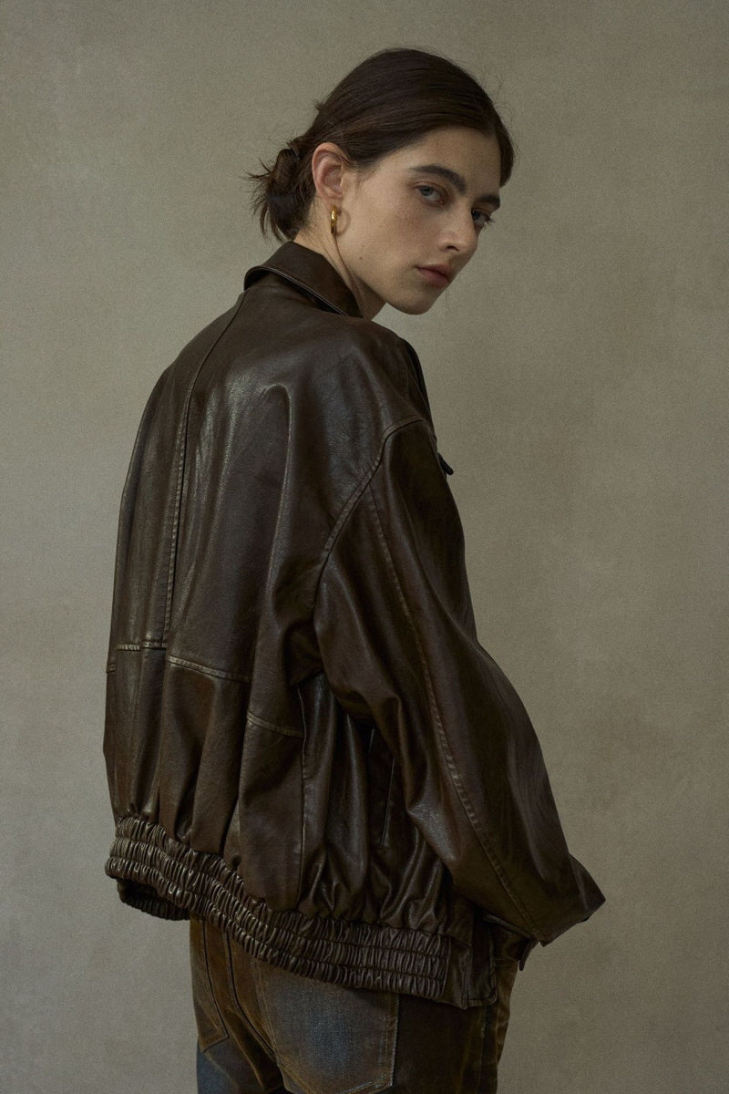 Distressed Loose Leather Jacket
