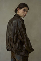 Distressed Loose Leather Jacket