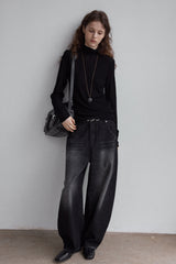 Semi-Turtleneck Knitted Sweater