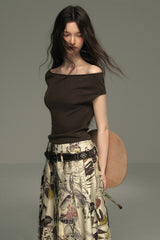 Slanted One-Shoulder Knit Top