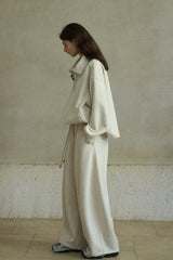Sheer-Gauze Pullover Sweatshirt