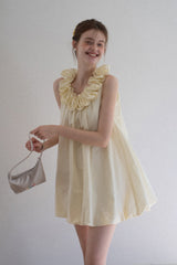 Three-Dimensional Lace Collar Puffy Dress