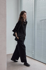 Loose Textured Long-Sleeve Shirt
