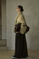 Scarf Collar Reversible Tweed Jacket