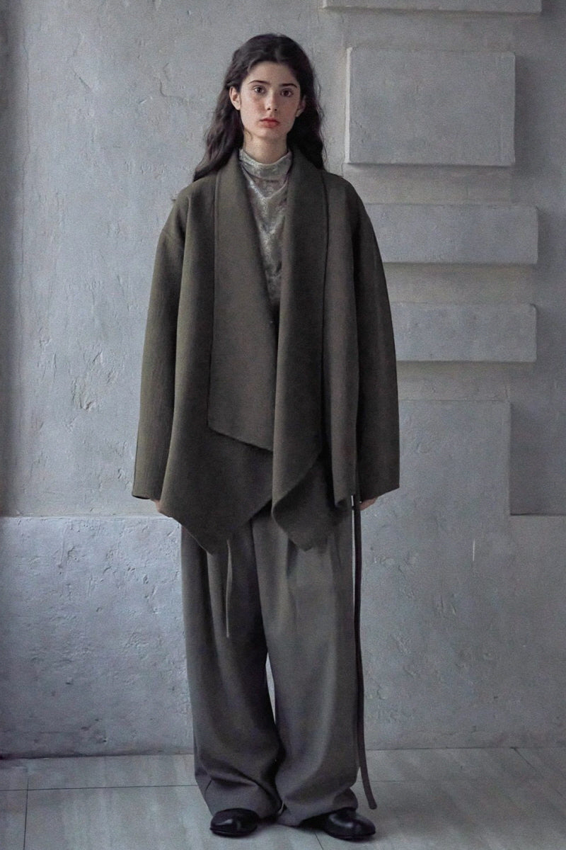 Reversible Tweed Long Coat