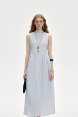 Three-Dimensional Pleated Sleeveless Dress
