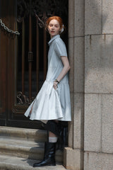 Deconstructed Short-Sleeved Shirt Dress