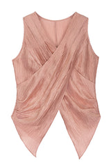 Stacked Crossover Lace-Up Vest Top