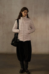 Stand-Up Collar Hourglass Puffer Jacket