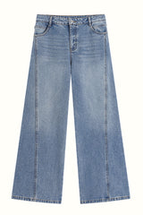 Korean High Waist Wide-Leg Jeans
