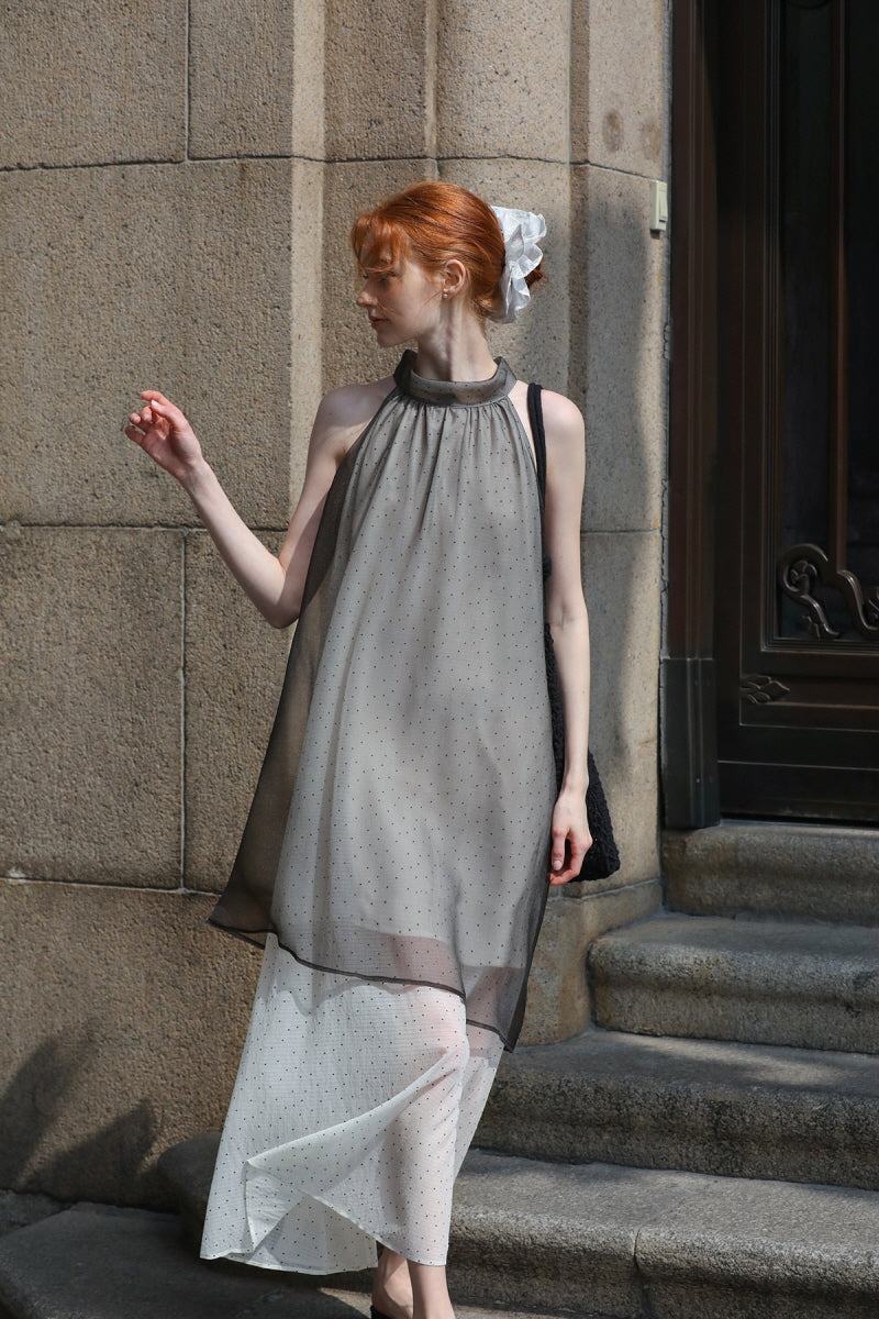 Halterneck Tie A-Line Dress