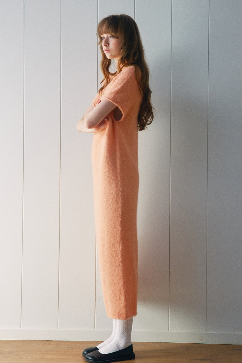 Semi-High Neck Slim Long Seamless Maxi Dress