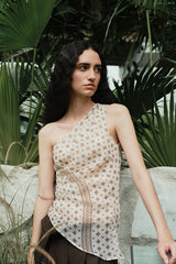 Asymmetric Slanted Shoulder Top
