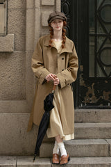 Lace-Up Loose Trench Coat Jacket