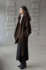 One-Hand Reversible Hooded Long Coat