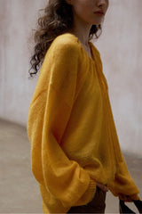 Drawstring Loose Pullover Sweater