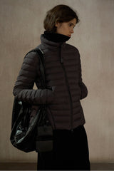 Stand-Up Collar Hourglass Puffer Jacket