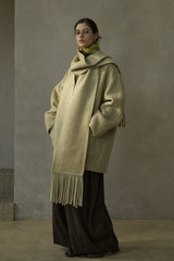 Reversible Tassel-Scarf Duffle Jacket