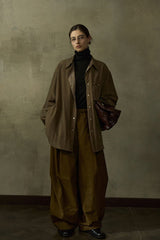 High-Waist Pleated Slacks