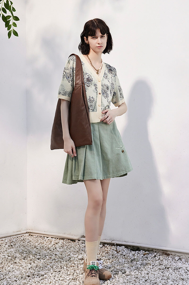 Retro Jacquard Knitted Cardigan
