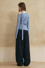Slouchy Streamer Off Shoulder Knit Top