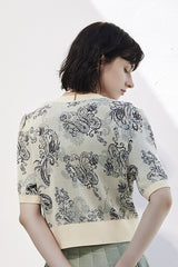 Retro Jacquard Knitted Cardigan