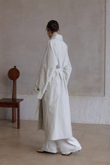 Textured Tunic Long Trench Coat