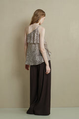 Irregular Strap Ruffle Top