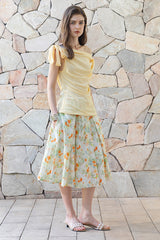 Vintage Pleated A-Line Umbrella Skirt