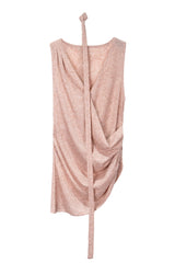 Asymmetrical Hem Pleated Streamer Halterneck Vest