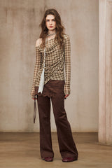 Laser-Burned Wide-Leg Pants