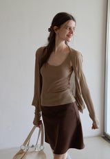 Striped Vest Cardigan Set