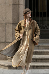 Lace-Up Loose Trench Coat Jacket