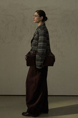 Gun Lapel Check Reversible Wool Jacket