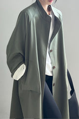 Stand Collar Lapel Trench Coat