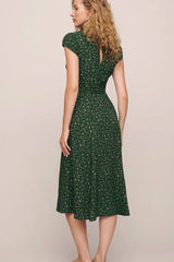 Reformation French Style Cinched Waist Midi Dress