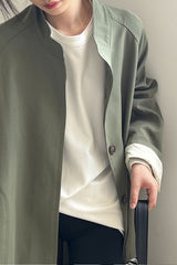 Stand Collar Lapel Trench Coat