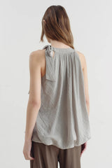 Lace-Up Streamer Halterneck Vest Top