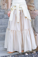 Strappy Drape Long Skirt