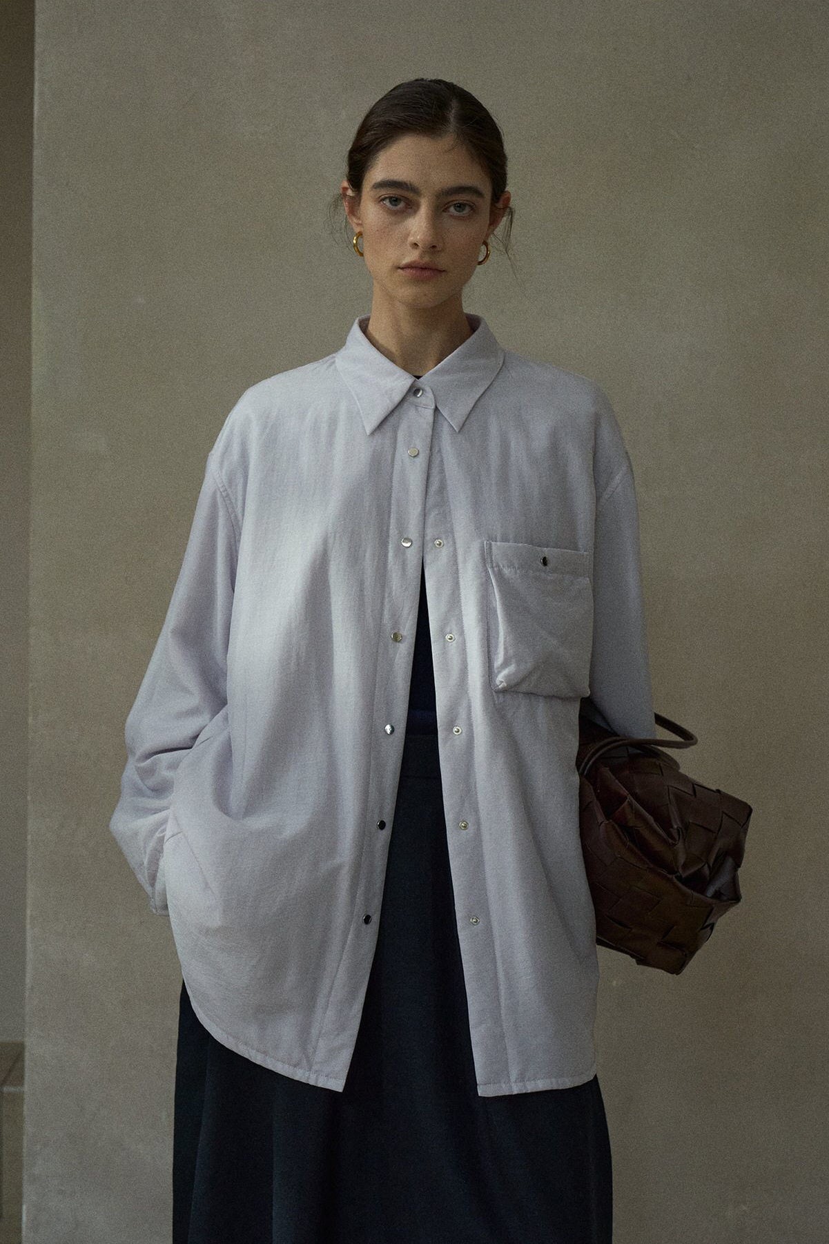 Glossy Padded Shirt Jacket